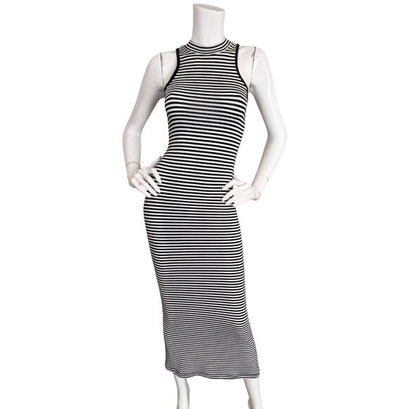 Betsey Johnson Vintage 90's Striped Stretch Jersey Maxi Sleeveless Size P Small - Picture 1 of 6